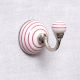 White Pink Striped Wall Hooks